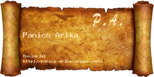 Panics Arika névjegykártya